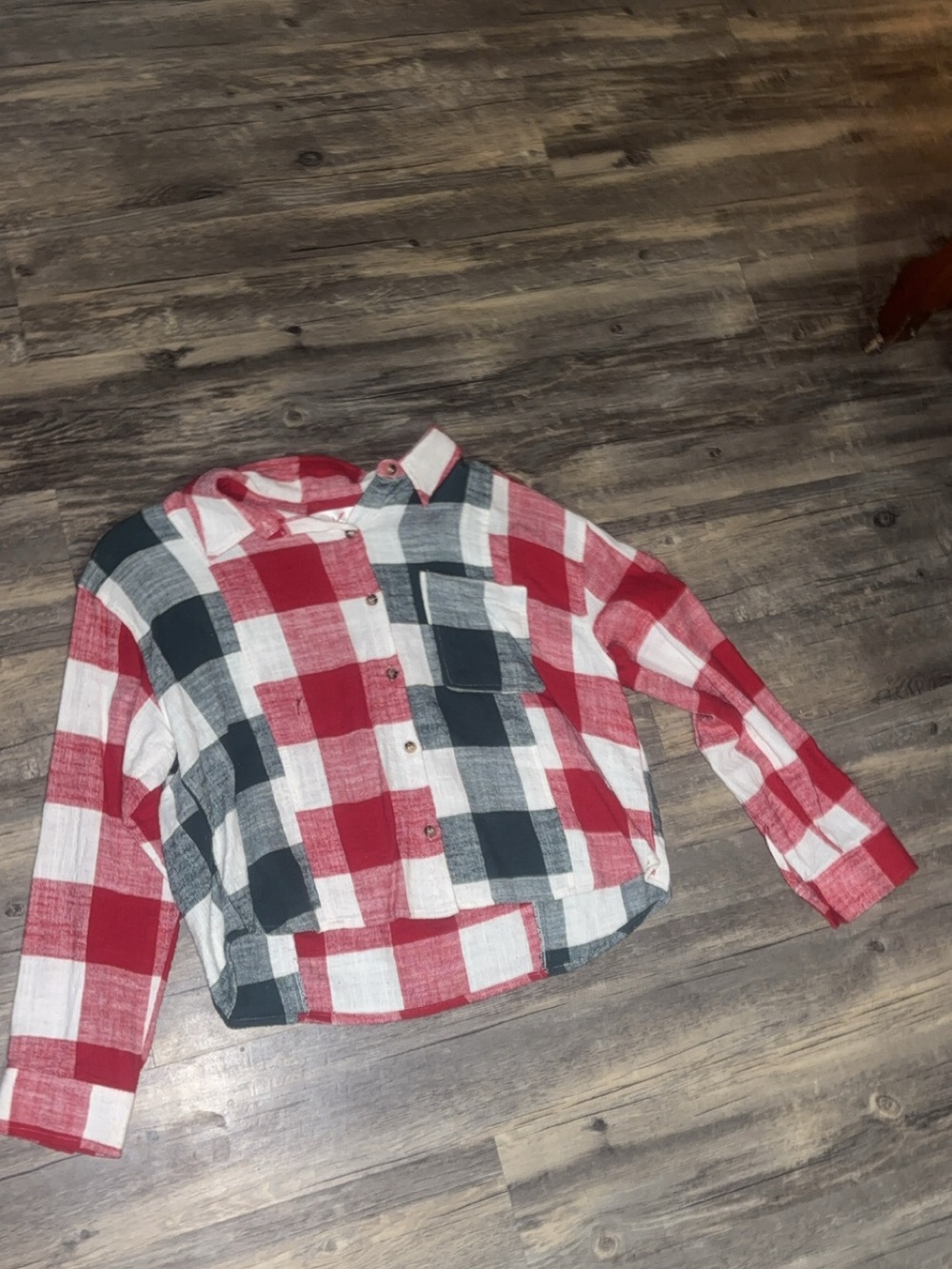 Krush Red, White & Black Plaid Button-Down Shirt